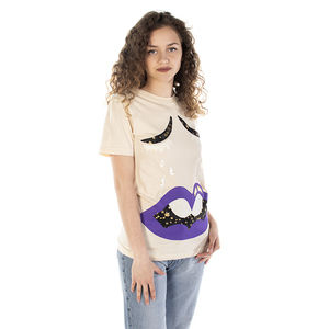 NIL & MON BEIGE & COLOR PRINT T-SHIRT | WOMENS SIZE XS